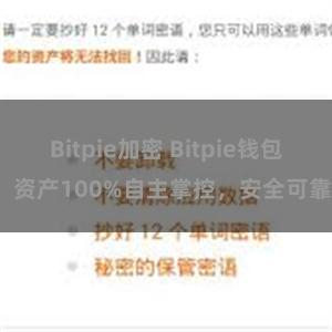 Bitpie加密 Bitpie钱包：资产100%自主掌控，安全可靠。